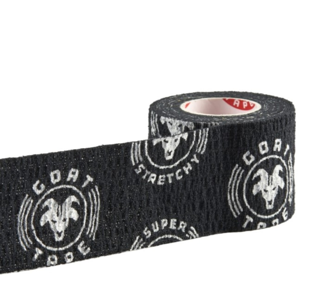 Black Goat Tape Super Stretchy extended tape roll close-up