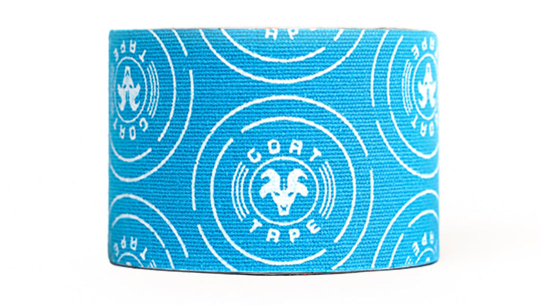 Blue kinesiology Goat Tape close-up