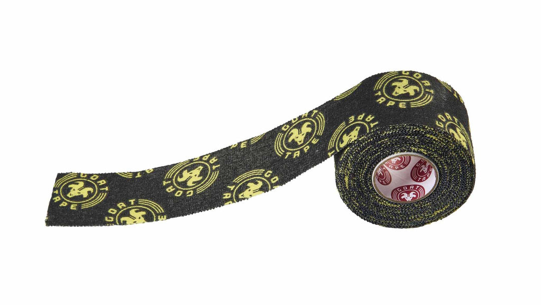 balck and yellow Scary Sticky Goat Tape extended tape roll